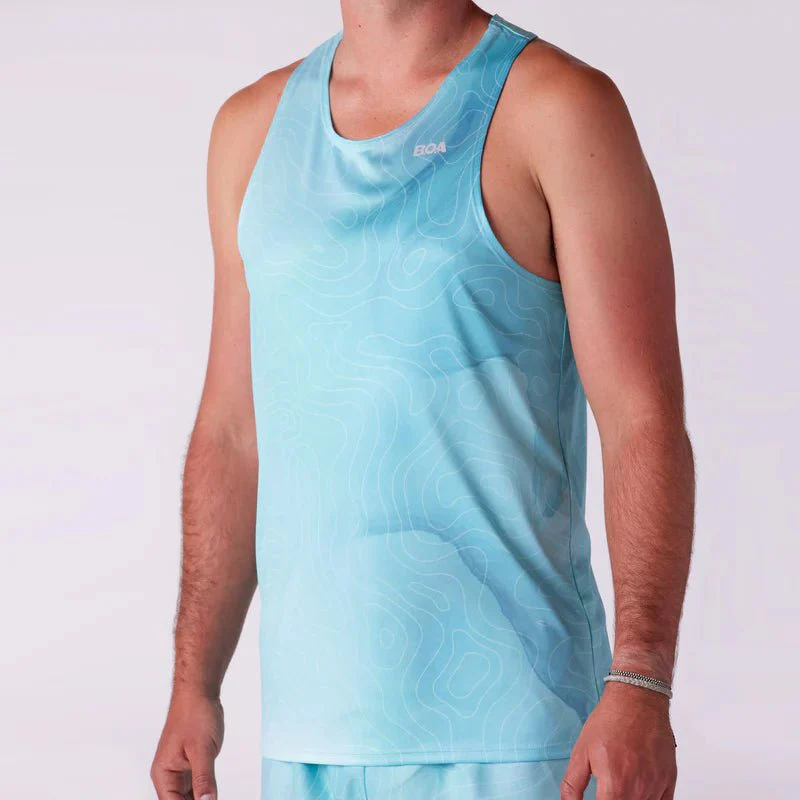 BOA Men's Competitor Lite Printed Singlet - Topographic - Image 3